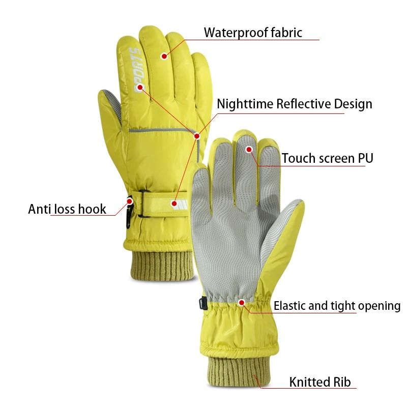 Winter Warm Skiing Snow Gloves Waterproof Touchscreen Compatible 4