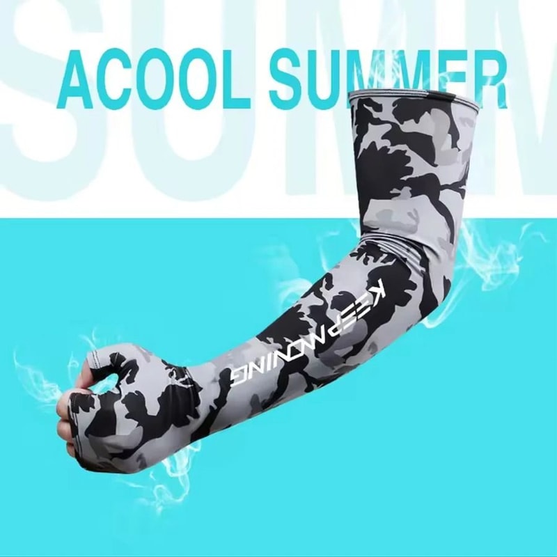 Summer Ice Silk Cooling Arm Sleeves UV Sun Protection Camouflage Sports Cuffs 1