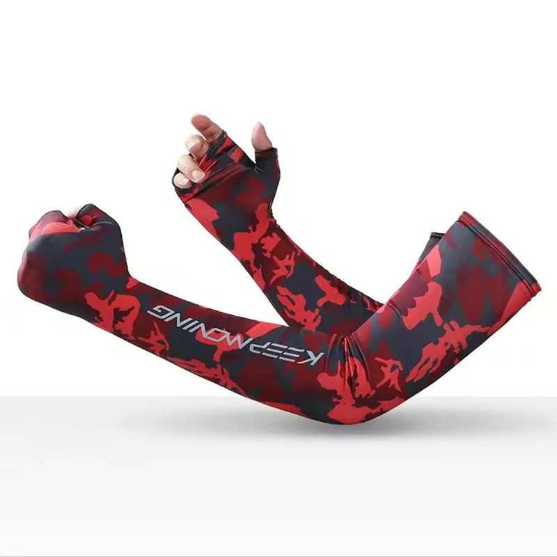 Summer Ice Silk Cooling Arm Sleeves UV Sun Protection Camouflage Sports Cuffs 9
