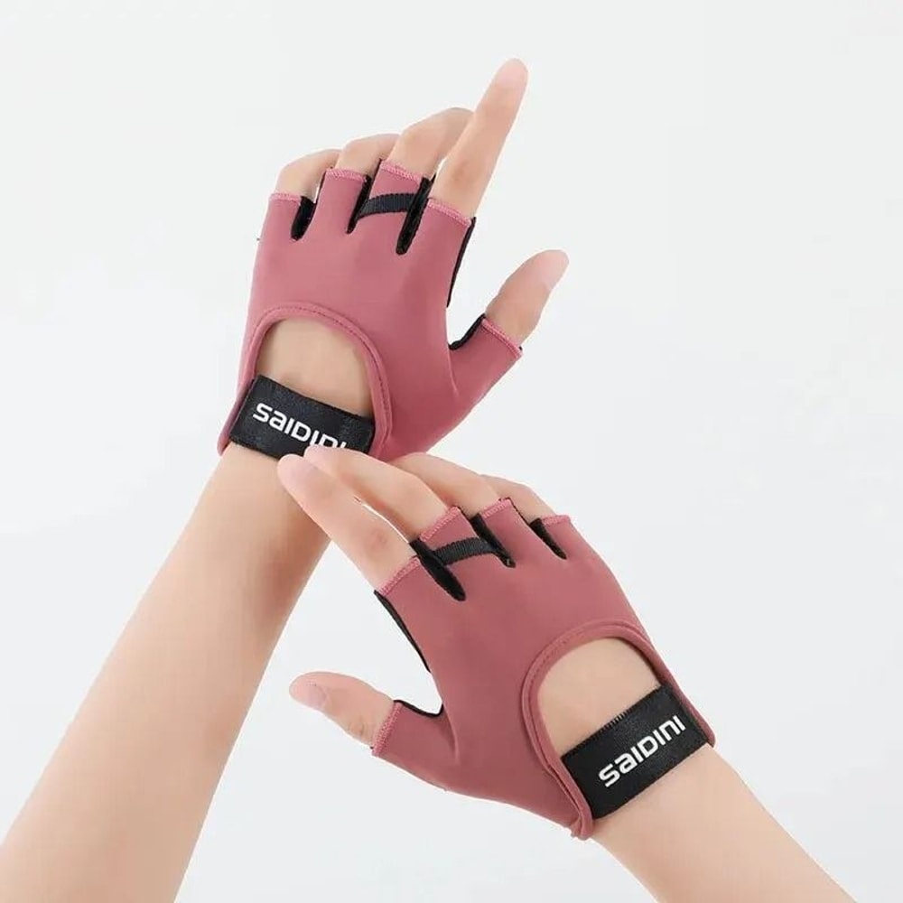 Womens HalfFinger Sports Gloves AntiSlip ShockAbsorbing Fitness Gear 0