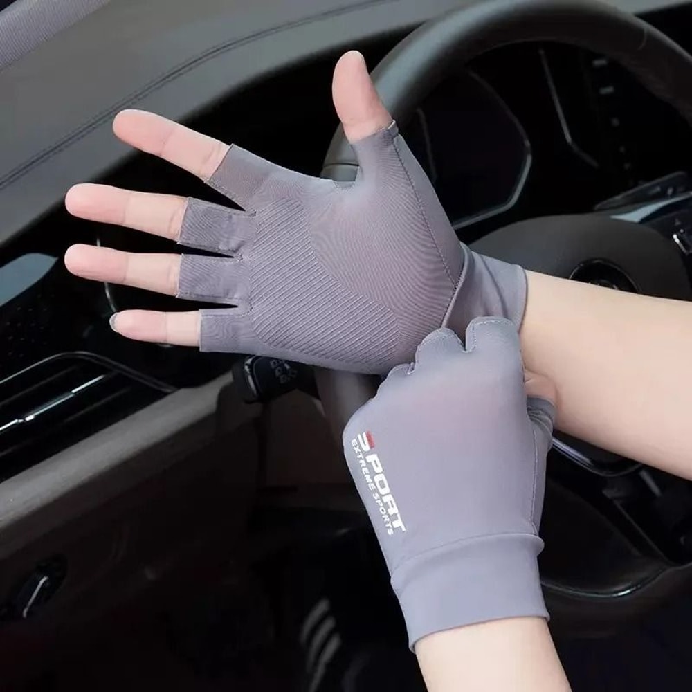 Professional Ice Silk HalfFinger Cycling Gloves HighElastic Sports Fitness Gear 9