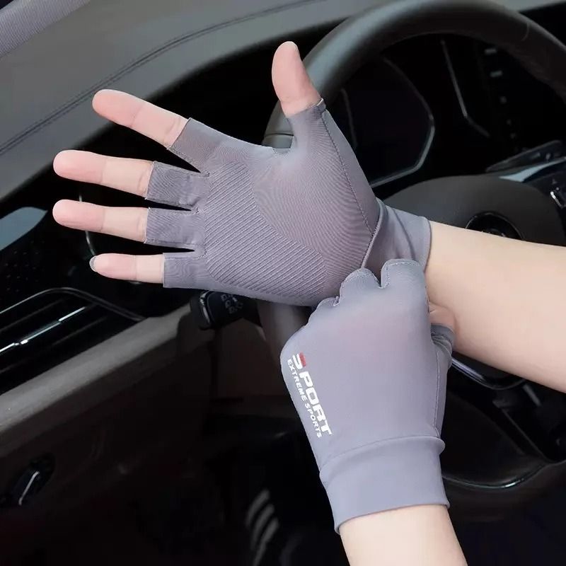 Professional Ice Silk HalfFinger Cycling Gloves HighElastic Sports Fitness Gear 9