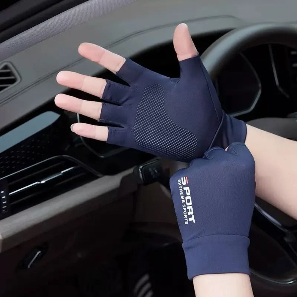 Professional Ice Silk HalfFinger Cycling Gloves HighElastic Sports Fitness Gear 8