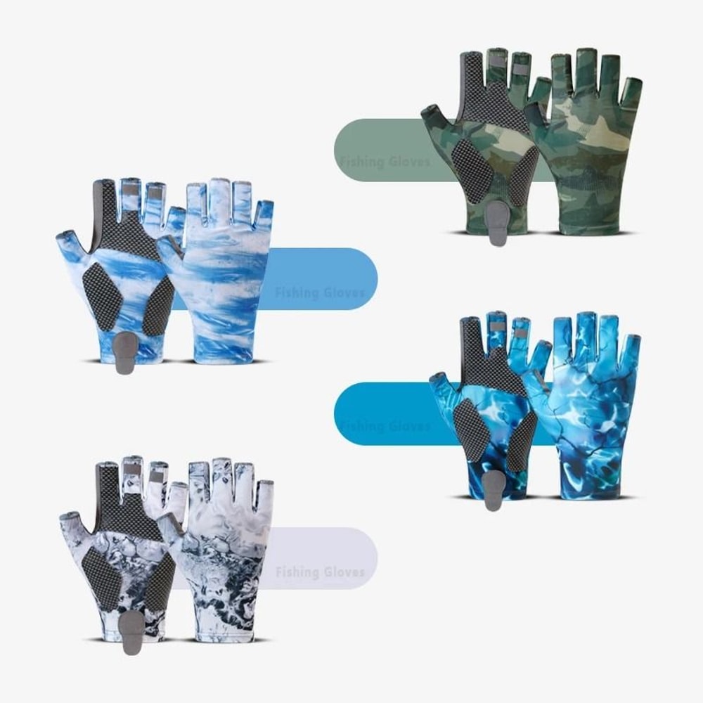 Summer Fishing Gloves HalfFinger AntiSlip QuickDrying Sun Protection 4