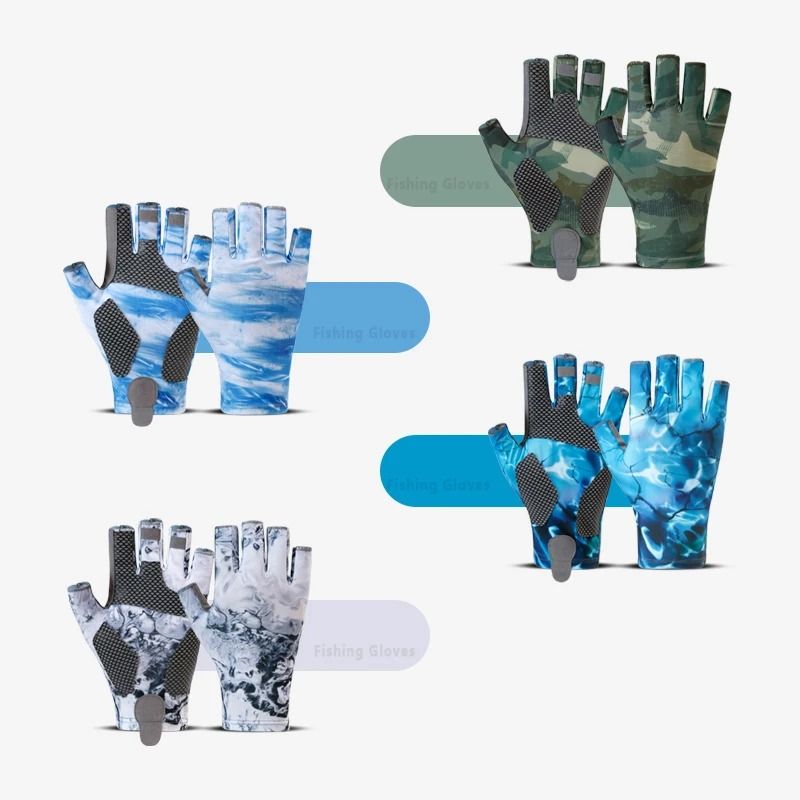 Summer Fishing Gloves HalfFinger AntiSlip QuickDrying Sun Protection 4
