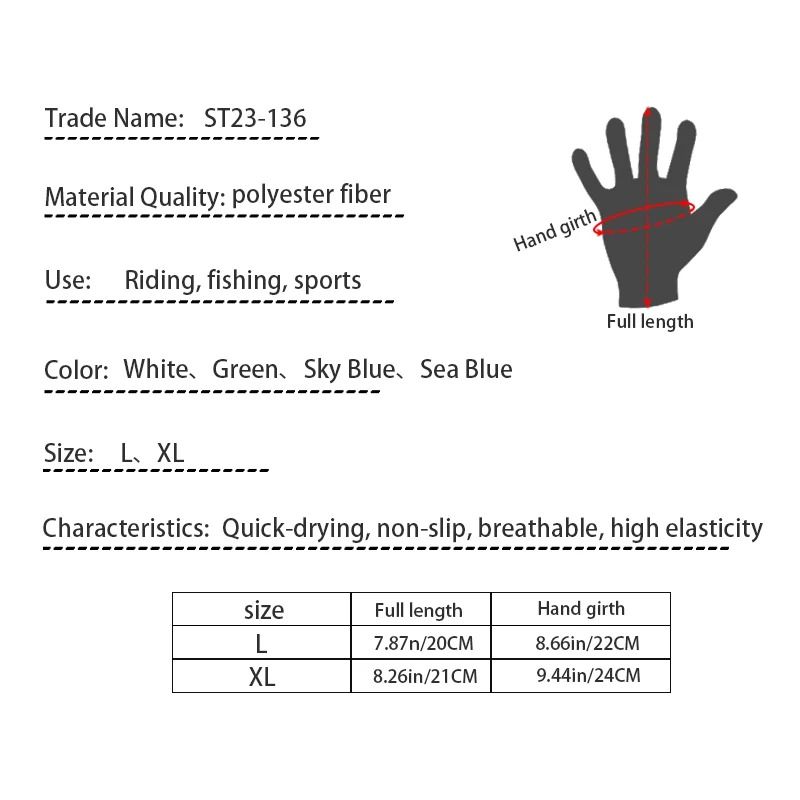 Summer Fishing Gloves HalfFinger AntiSlip QuickDrying Sun Protection 5