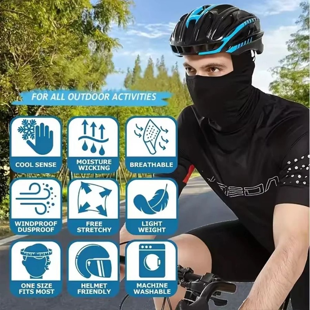 360 Lightweight Cooling Sun Hood Full Protection Shroud Face Mask 5