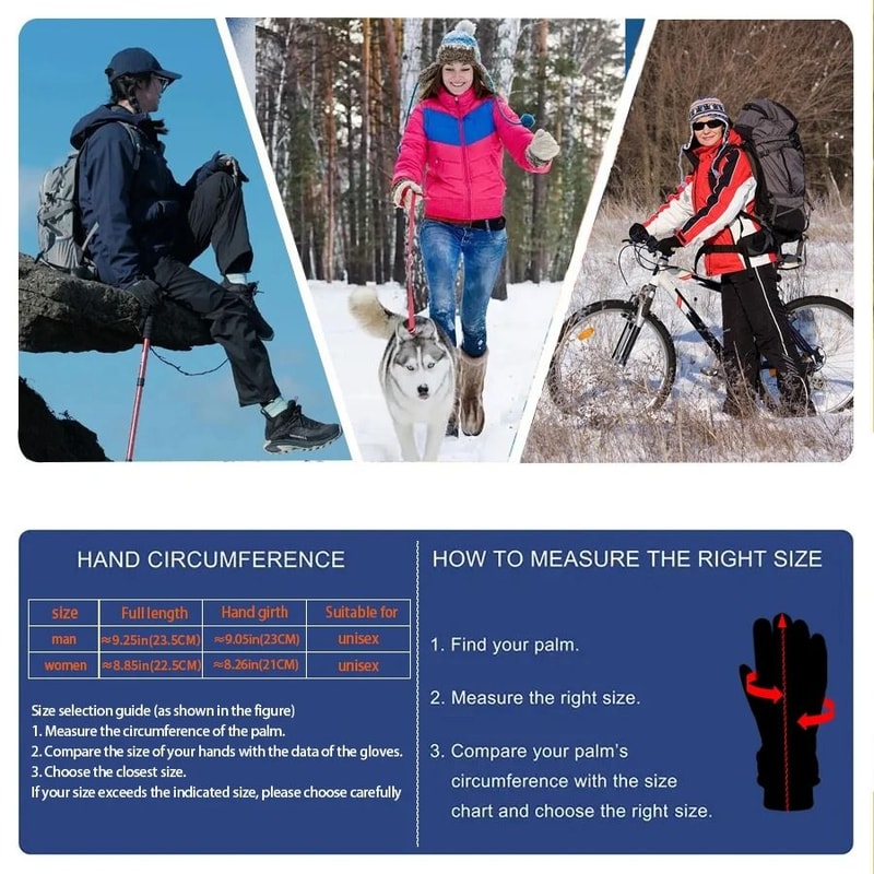 Winter Cycling Gloves Waterproof Fleece Thermal Riding Gear 5