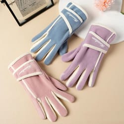 thermal velvet insulated windproof riding gloves