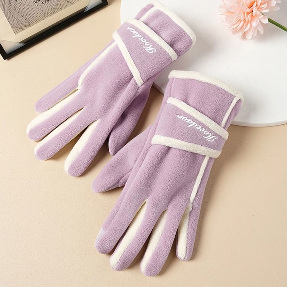 Thermal Velvet Insulated Windproof Riding Gloves 9