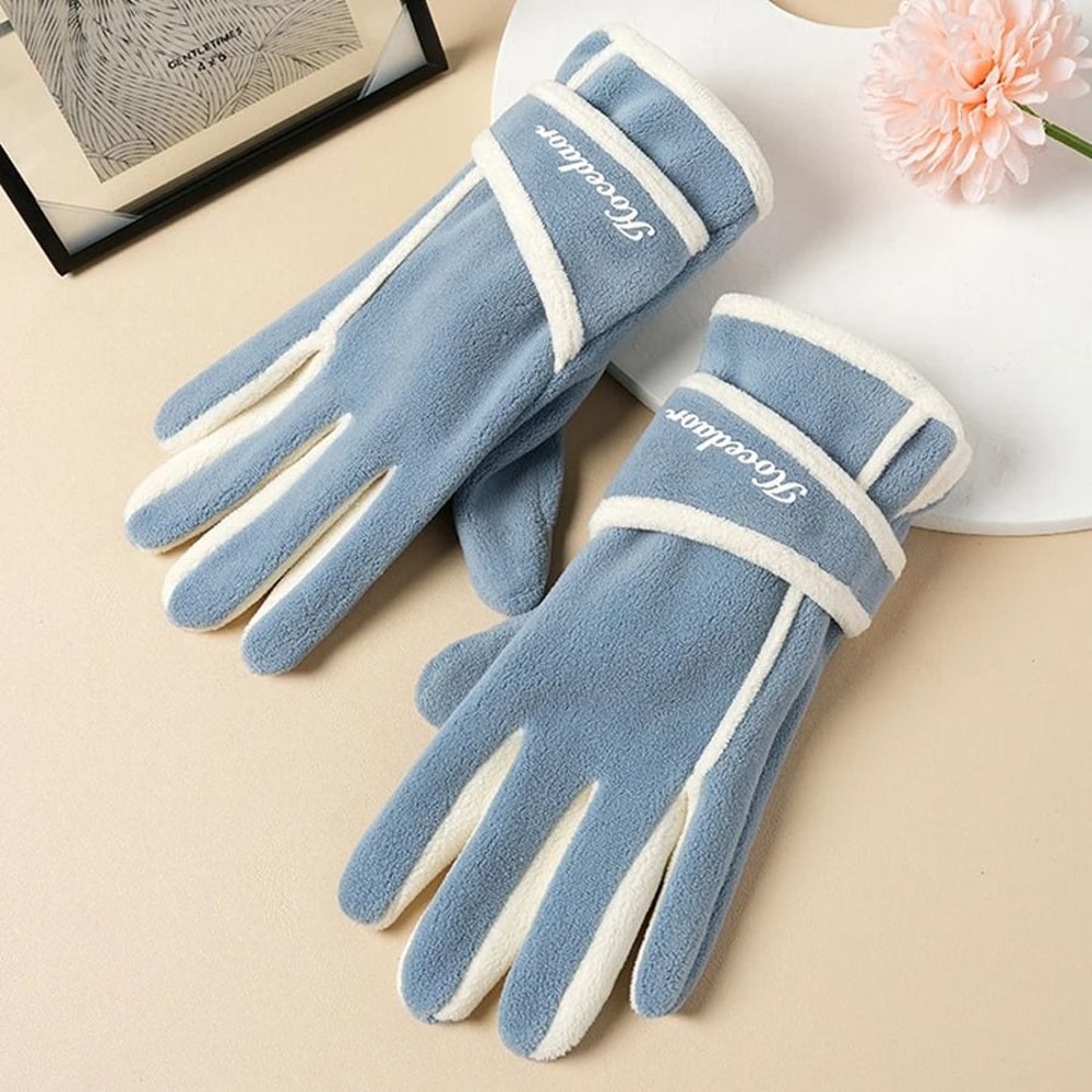 Thermal Velvet Insulated Windproof Riding Gloves 8