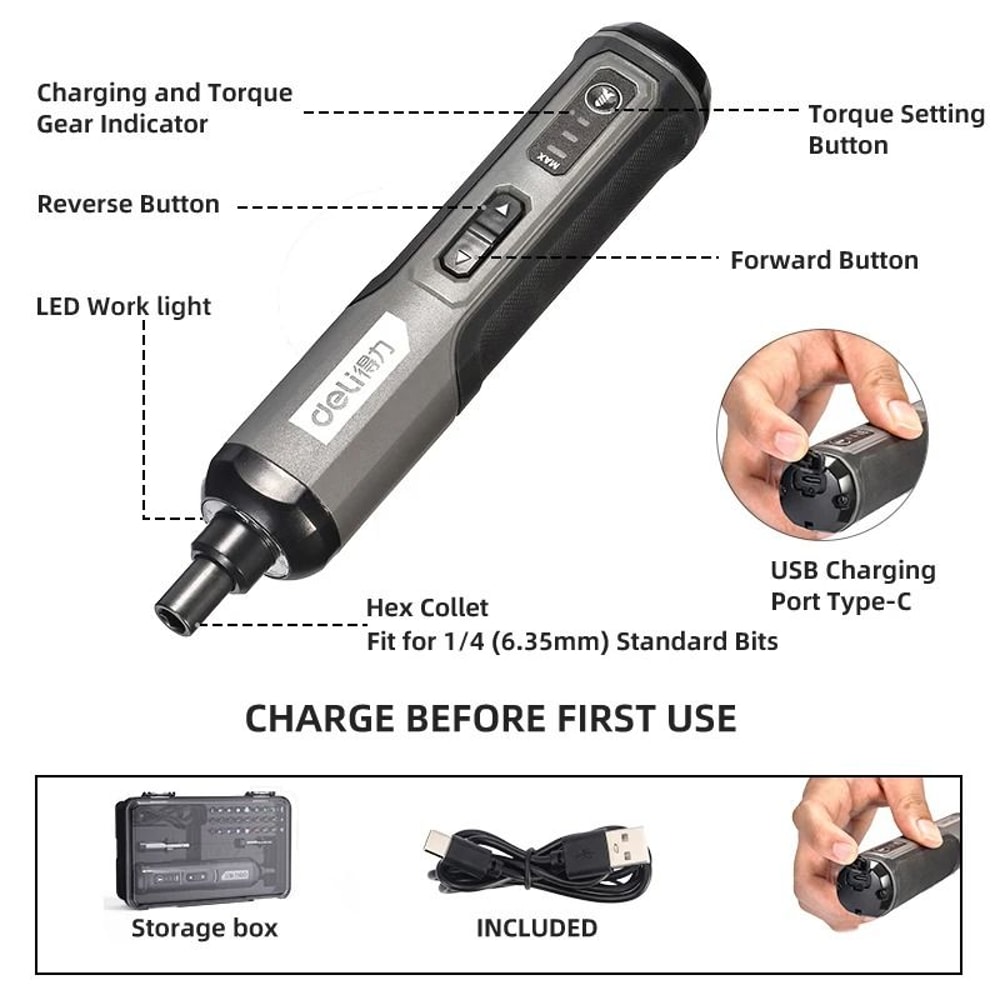 3Speed Cordless Electric Screwdriver 1
