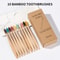 Natural EcoFriendly Bamboo Toothbrush Set With Individual Cowhide Wrap 10Piece Value Pack 0