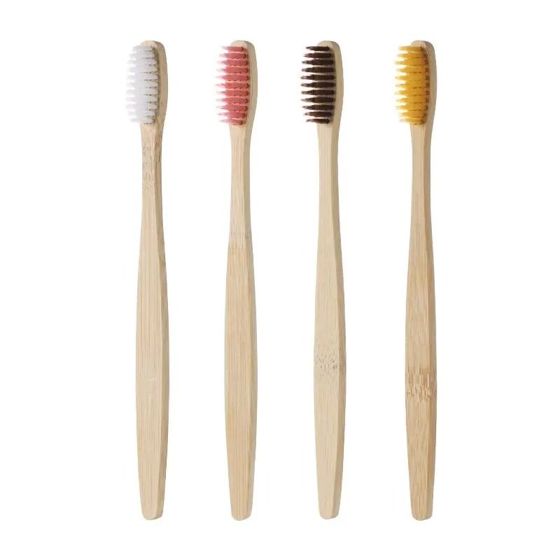 Natural EcoFriendly Bamboo Toothbrush Set With Individual Cowhide Wrap 10Piece Value Pack 5