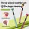 3Sided Comprehensive Deep Cleaning Toothbrush With Raised Tongue Scraper 2Pack 2