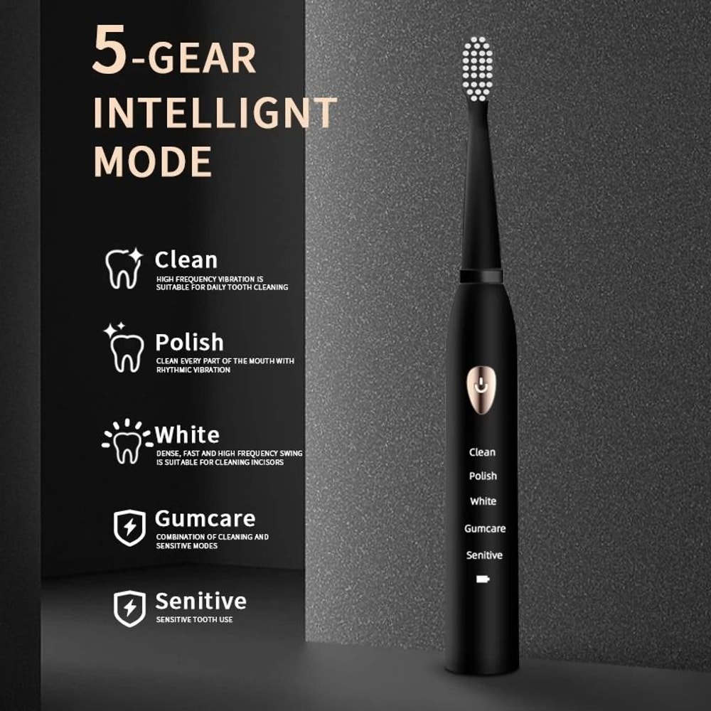 Ultrasonic HighFrequency Waterproof Electric Toothbrush With 5 Cleaning Modes 2