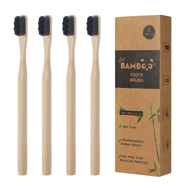 EcoFriendly Bamboo Toothbrush With UltraSoft 10000 Nano Bristles 4Pack 6