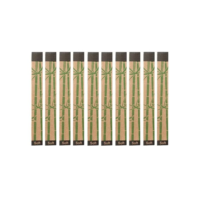 Natural EcoFriendly Bamboo Toothbrush Set Colorful 10Piece Value Pack 4