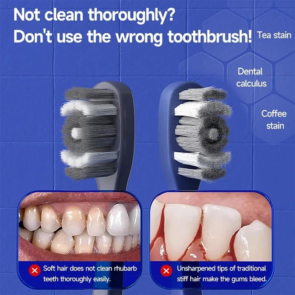 Universal 360 Deep Cleaning Hard Bristle Toothbrush For Men 6Piece Professional Se 2