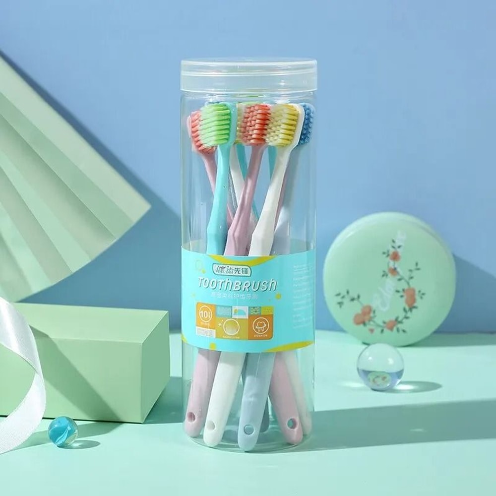 WideHead Soft Bristle Toothbrush Set 10Piece Barrel Pack 3