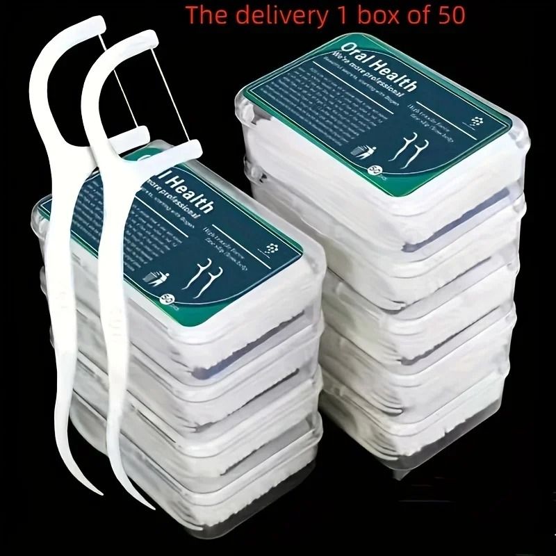 Professional Deep Cleaning Dental Floss Picks 50Piece Portable Travel Set 1