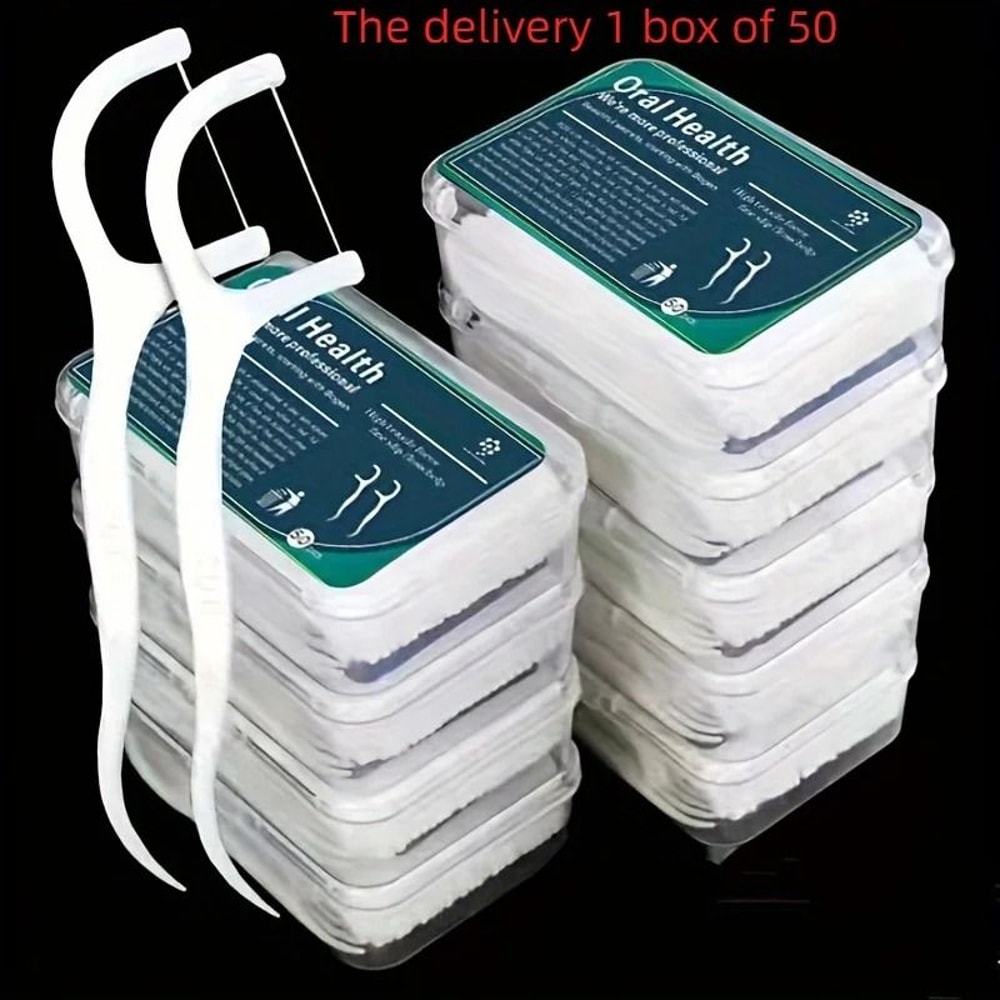 Professional Deep Cleaning Dental Floss Picks 50Piece Portable Travel Set 4