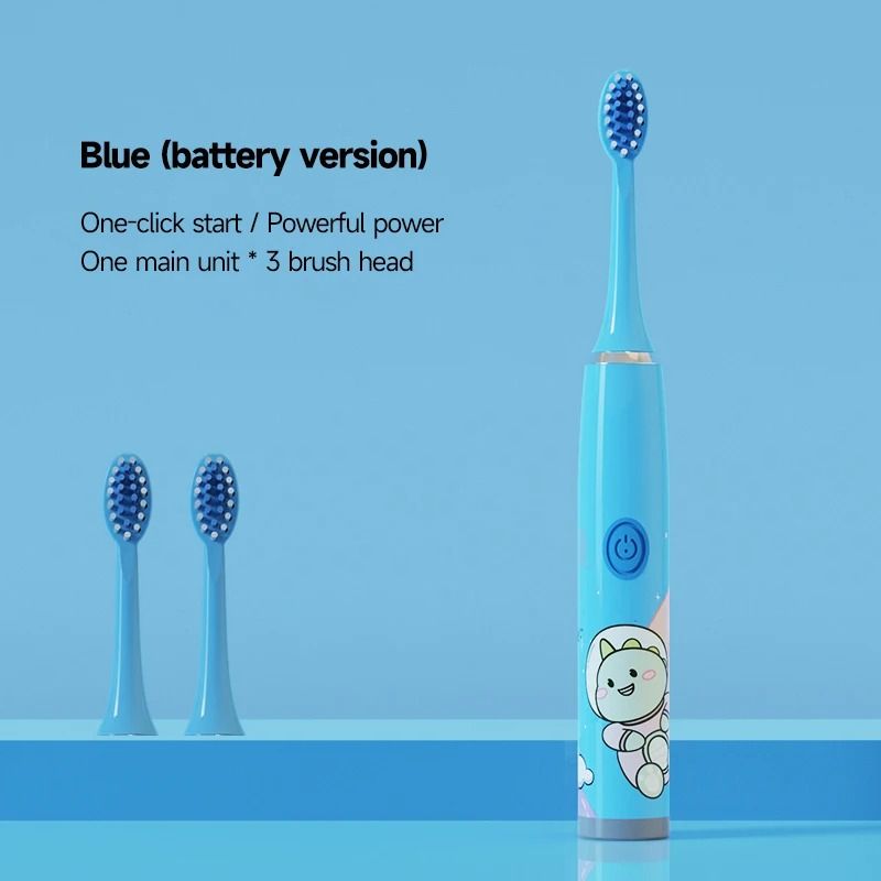 Rechargeable Colorful Cartoon Sonic Electric Toothbrush For Kids With Replacement Heads 7