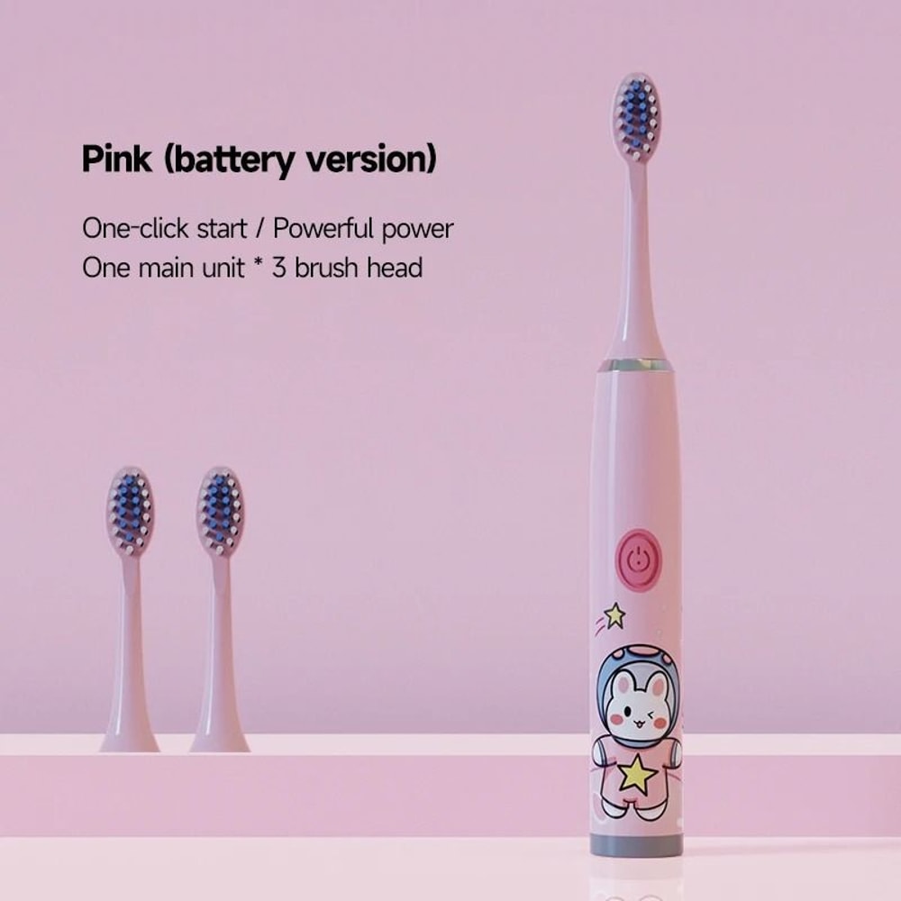 Rechargeable Colorful Cartoon Sonic Electric Toothbrush For Kids With Replacement Heads 8