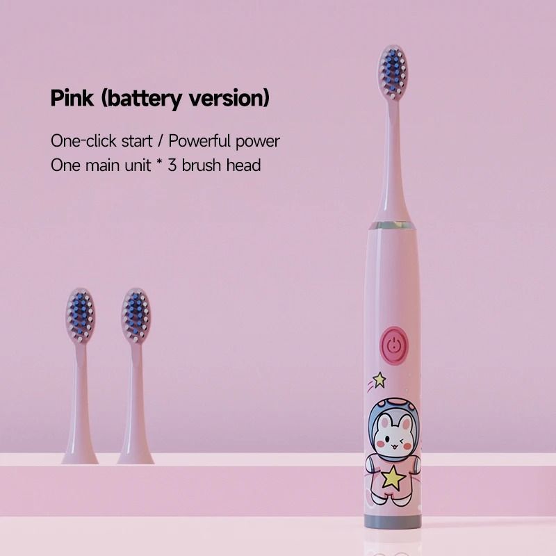 Rechargeable Colorful Cartoon Sonic Electric Toothbrush For Kids With Replacement Heads 8