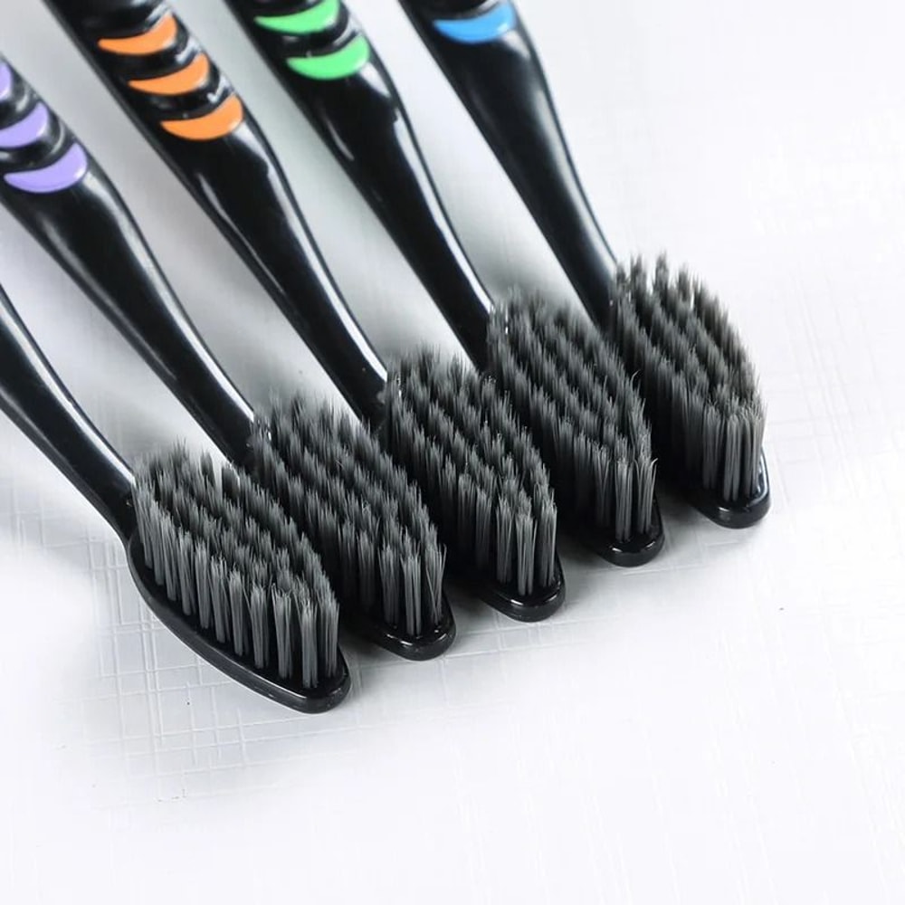 Antibacterial Bamboo Charcoal Soft Bristle Toothbrush For Men Women 1