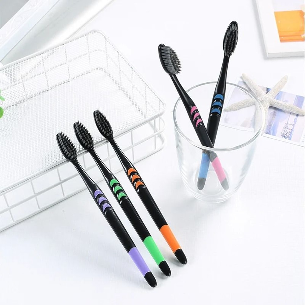 Antibacterial Bamboo Charcoal Soft Bristle Toothbrush For Men Women 4