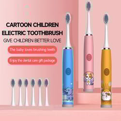 children's sonic electric toothbrush | colorful cartoon design for kids | usb rechargeable & waterproof