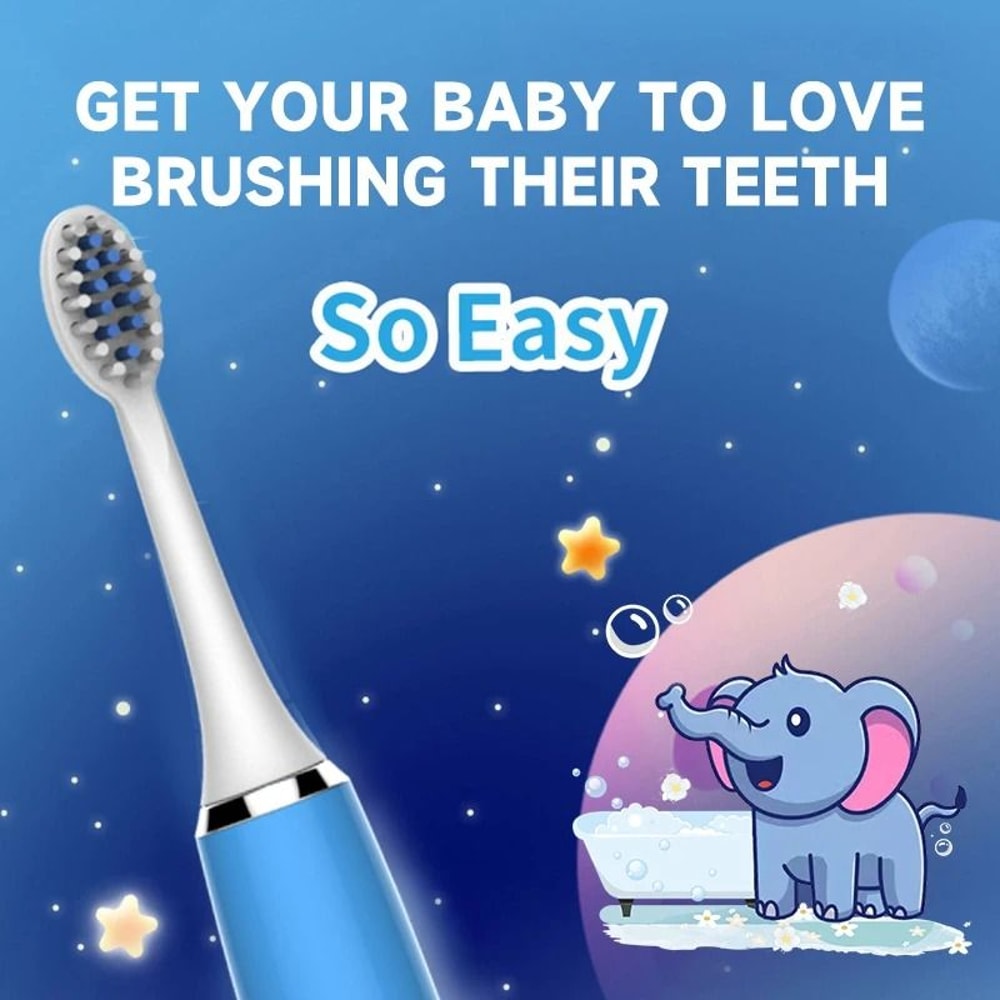 Childrens Sonic Electric Toothbrush Colorful Cartoon Design For Kids USB Rechargeable Waterproof 1
