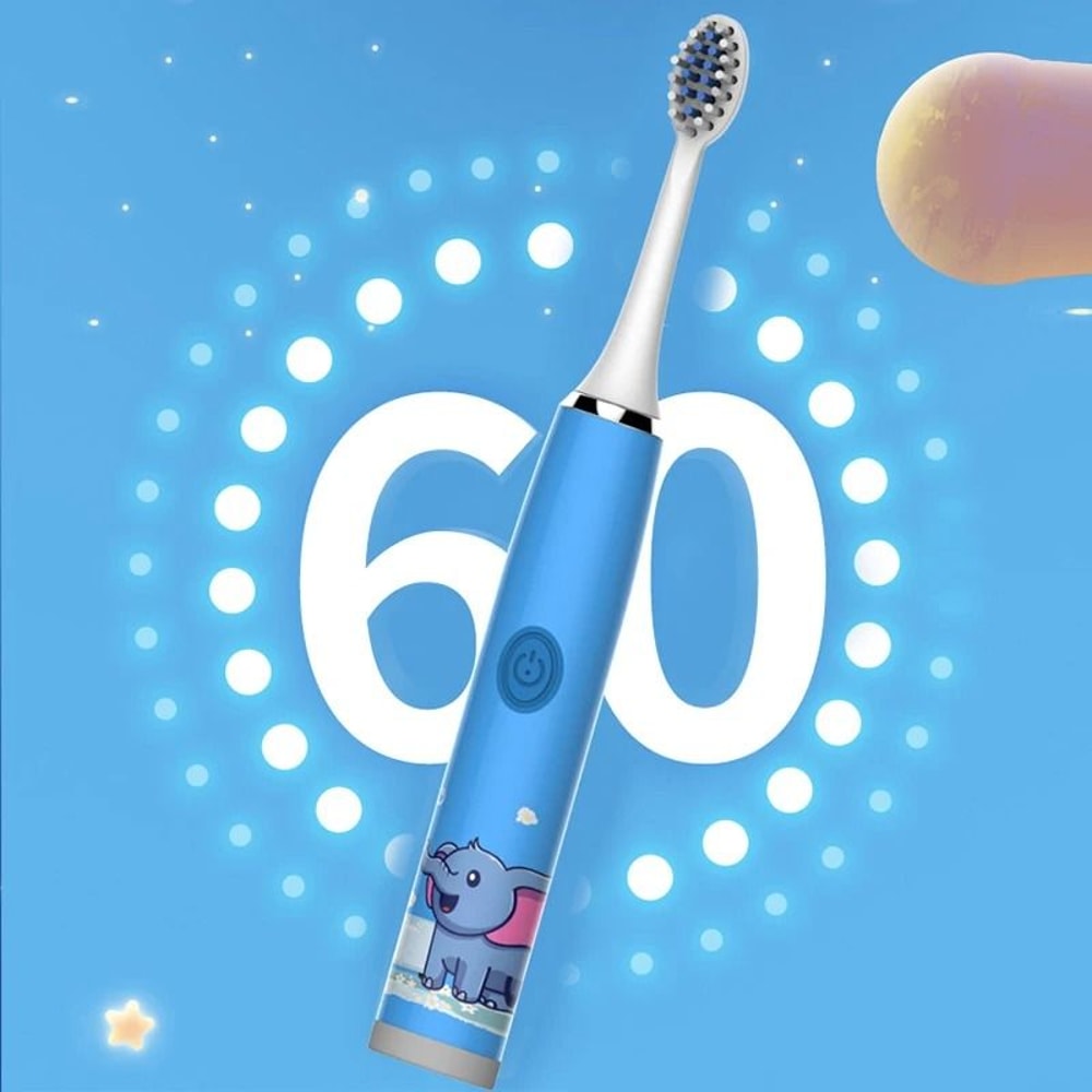 Childrens Sonic Electric Toothbrush Colorful Cartoon Design For Kids USB Rechargeable Waterproof 2