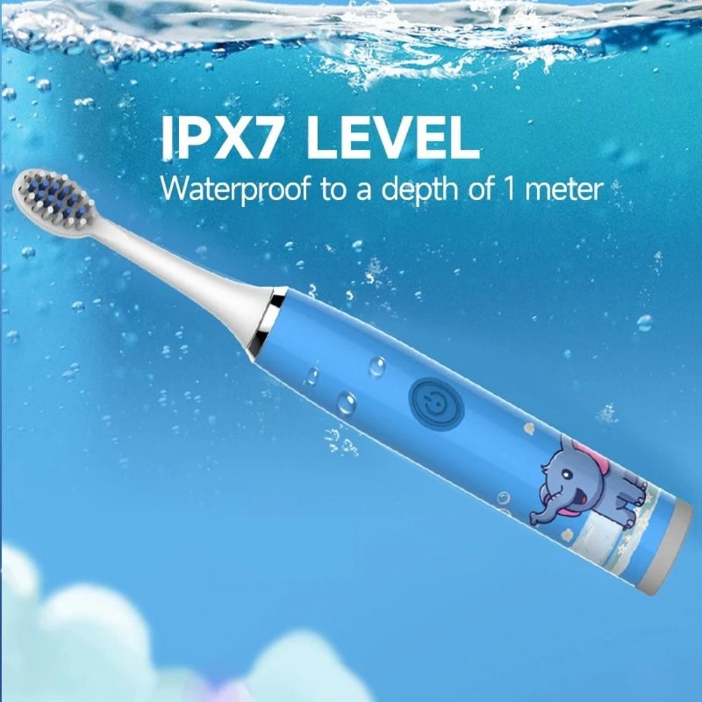 Childrens Sonic Electric Toothbrush Colorful Cartoon Design For Kids USB Rechargeable Waterproof 4