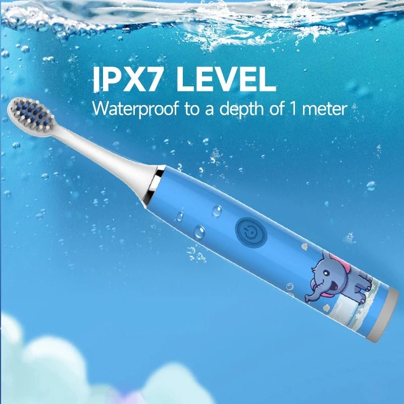 Childrens Sonic Electric Toothbrush Colorful Cartoon Design For Kids USB Rechargeable Waterproof 4