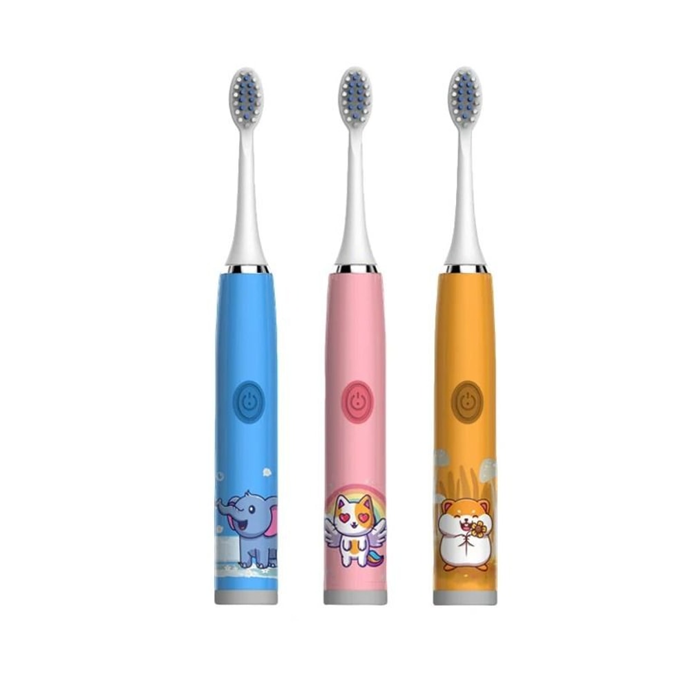 Childrens Sonic Electric Toothbrush Colorful Cartoon Design For Kids USB Rechargeable Waterproof 5