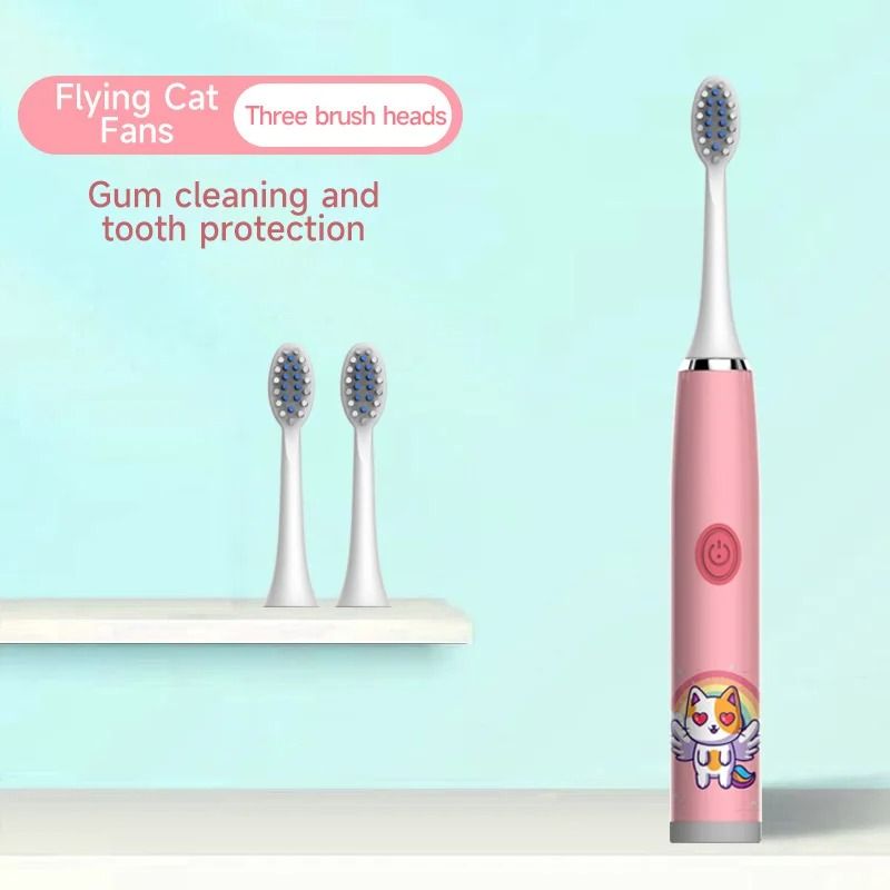 Childrens Sonic Electric Toothbrush Colorful Cartoon Design For Kids USB Rechargeable Waterproof 8