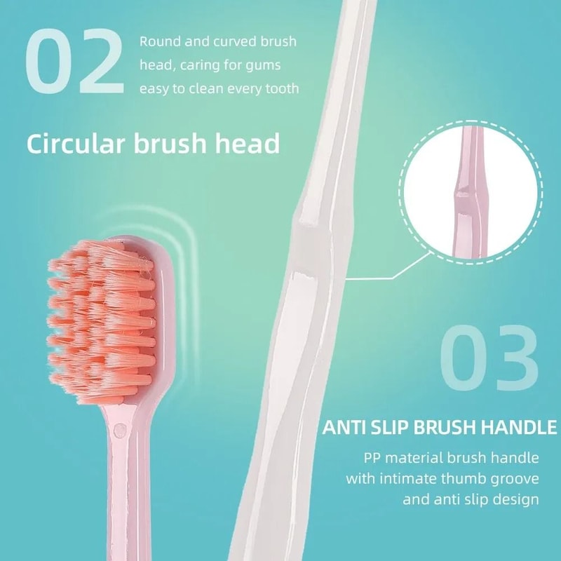 Macaron Series Wide Head Soft Bristle Toothbrush 10Piece HighValue Barrel 2