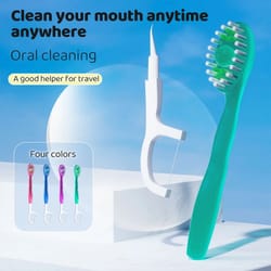 3-in-1 portable travel bursting bead toothbrush | mini disposable dental kit 8 pcs