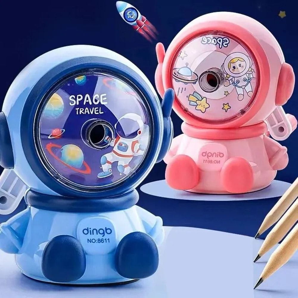 Astronaut Cartoon HandCrank Pencil Sharpener Professional Manual Sharpener For Students 0
