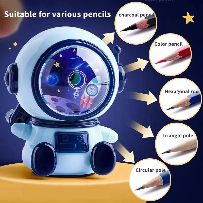 Astronaut Cartoon HandCrank Pencil Sharpener Professional Manual Sharpener For Students 1