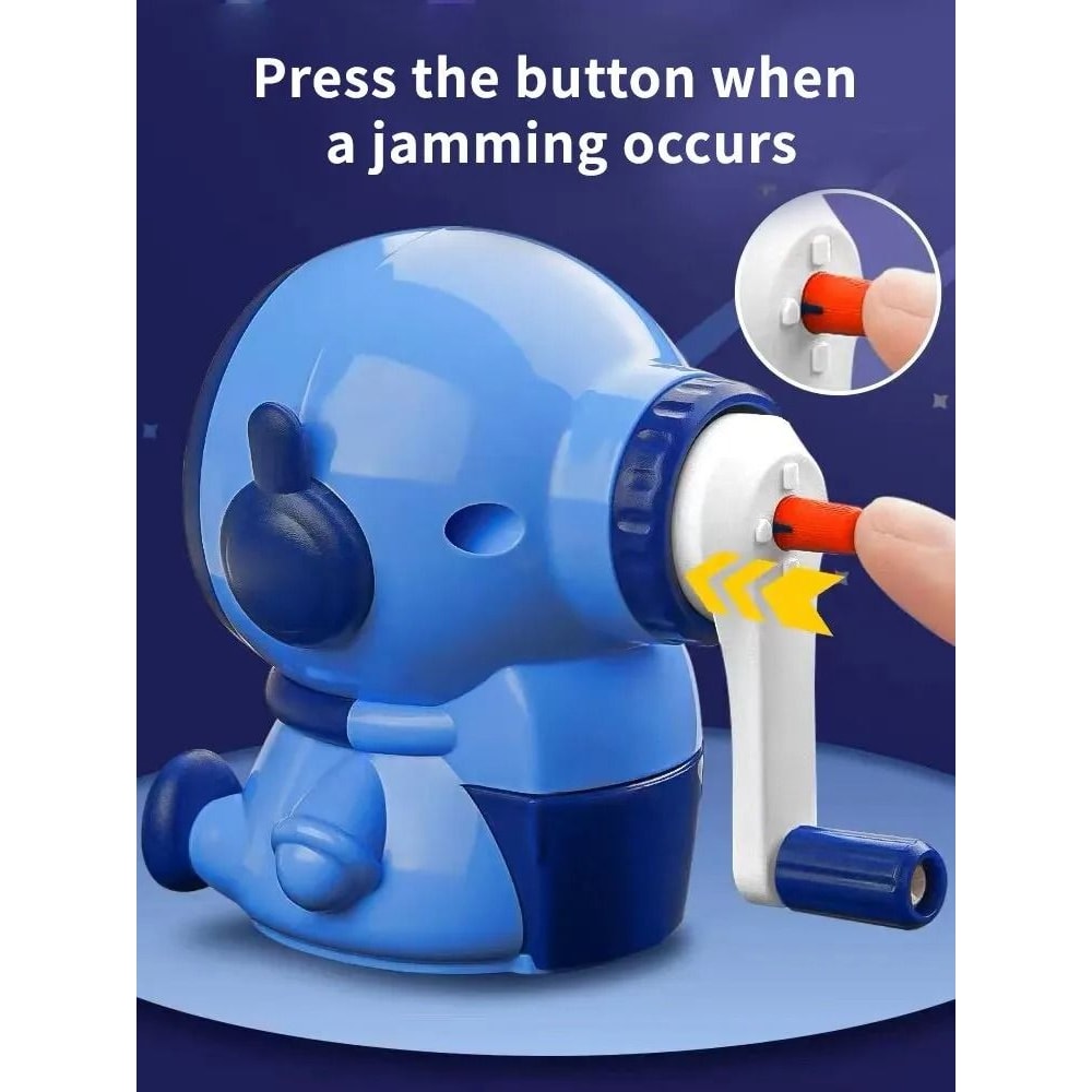 Astronaut Cartoon HandCrank Pencil Sharpener Professional Manual Sharpener For Students 3