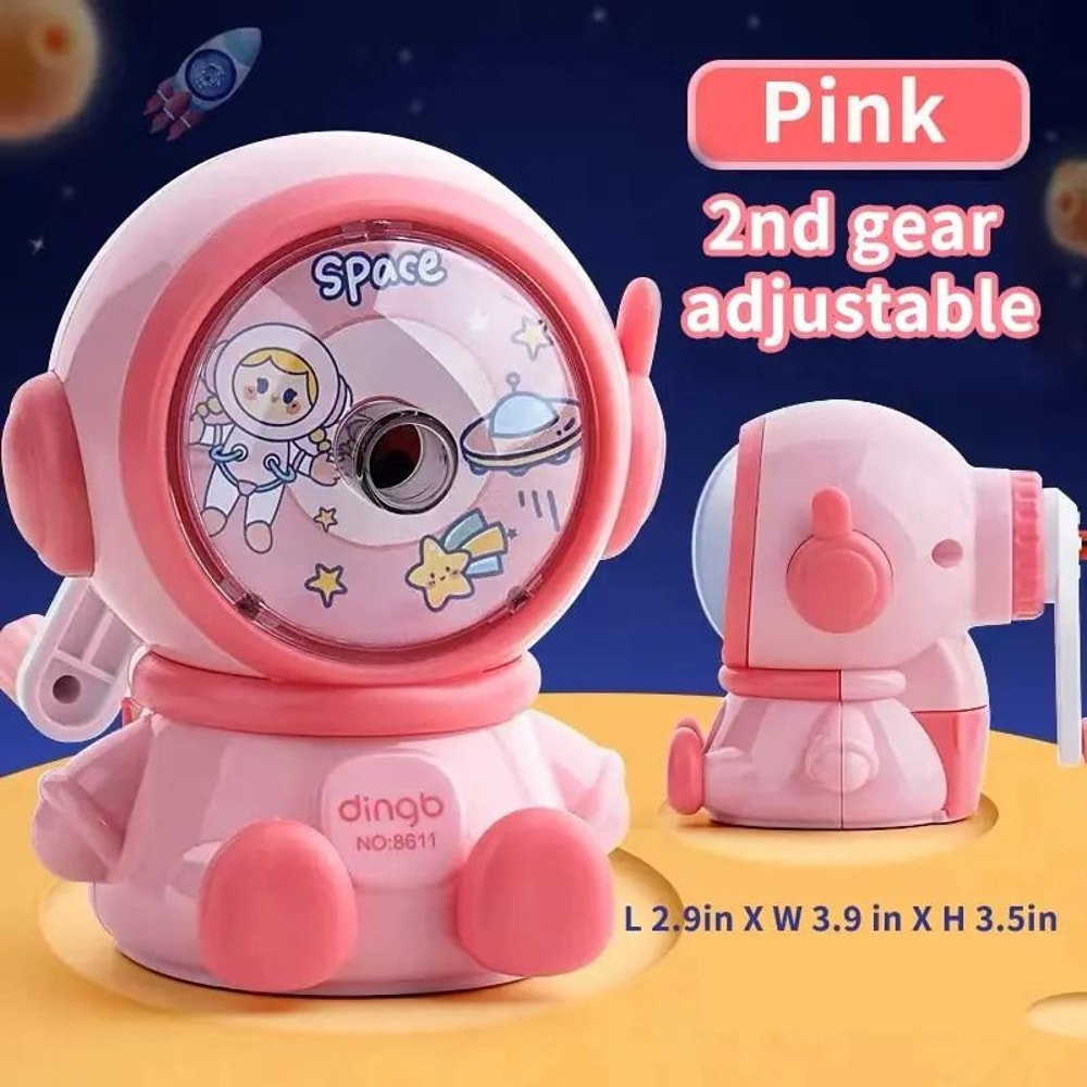Astronaut Cartoon HandCrank Pencil Sharpener Professional Manual Sharpener For Students 7