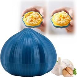 cute garlic-shaped rotary grinder | manual mini chopper for kitchen precision