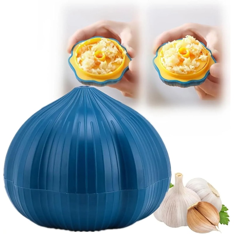 Cute GarlicShaped Rotary Grinder Manual Mini Chopper For Kitchen Precision 0