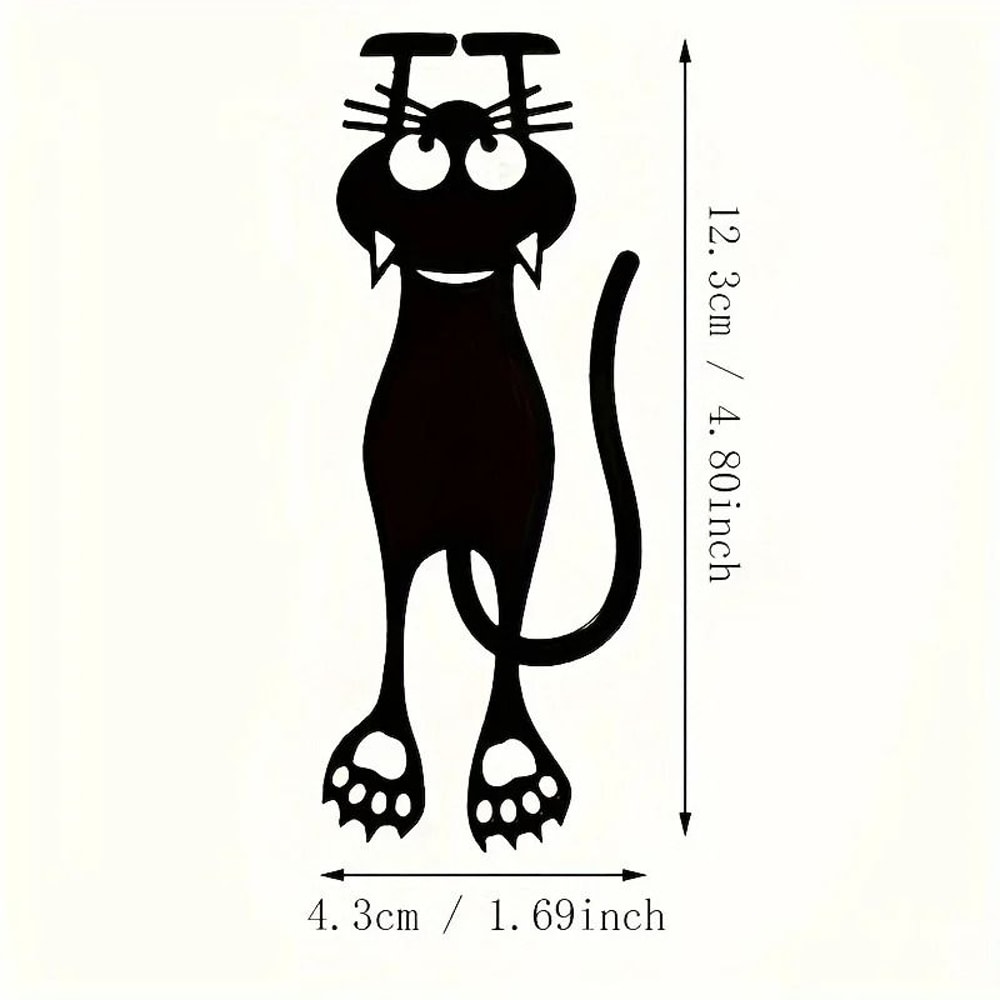 Creative Acrylic HollowedOut Bookmark Black Kitten Hanging Design For Reading Lovers 2