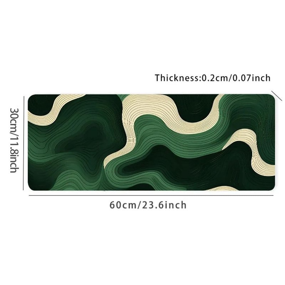 Green And Beige Abstract Mouse Pad Large AntiSlip Desk Mat Office Decor 5