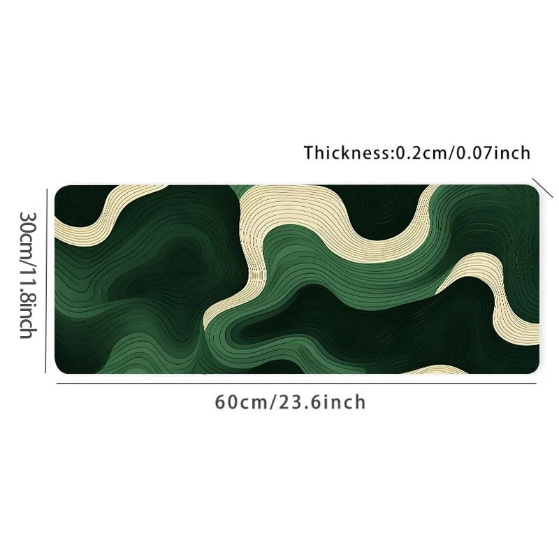 Green And Beige Abstract Mouse Pad Large AntiSlip Desk Mat Office Decor 5