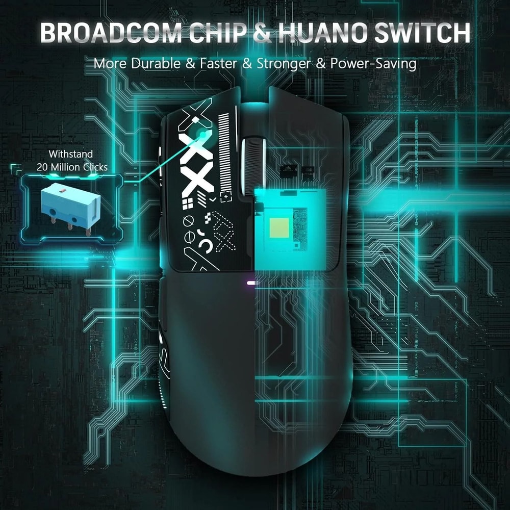 Ultralight TriMode Wireless Gaming Mouse 22K DPI RGB Magnetic Charging Dock 3